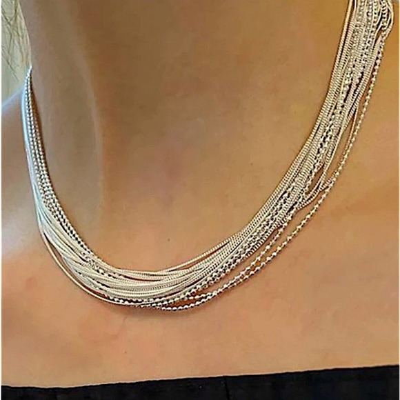 Sterling Silver Multilayer Necklace - Picture 1 of 5